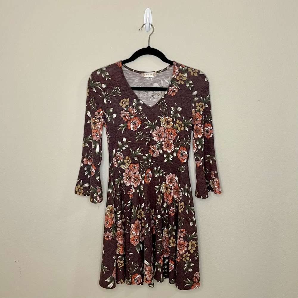 Altar’d State 3/4 Sleeve V-Neck Dress